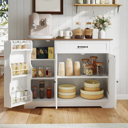 Kitchen Coffee Bar Cabinet with Storage Kitchen Sideboard Buffet Cabinet with Drawers, Short Pantry with Door and, Customized