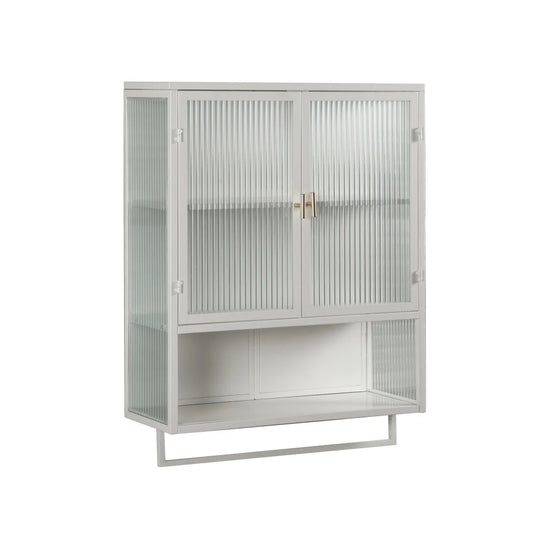 23.62" Modern Two-door Wall Cabinet with Glass Doors,