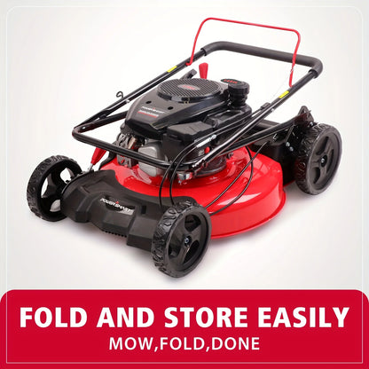 21 In. Gas Lawn Mower, 144cc 2-in-1 Mulching Push Mower With 6-Positions Height Adjustment, High Rear Wheels, Gardening Supplies