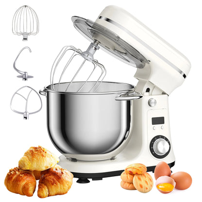 Food Stand Mixer, Blender, Quiet Motor, Cream Egg Whisk, Whip Dough Kneader, 6-Speed, 1200 W, 6 L, DC