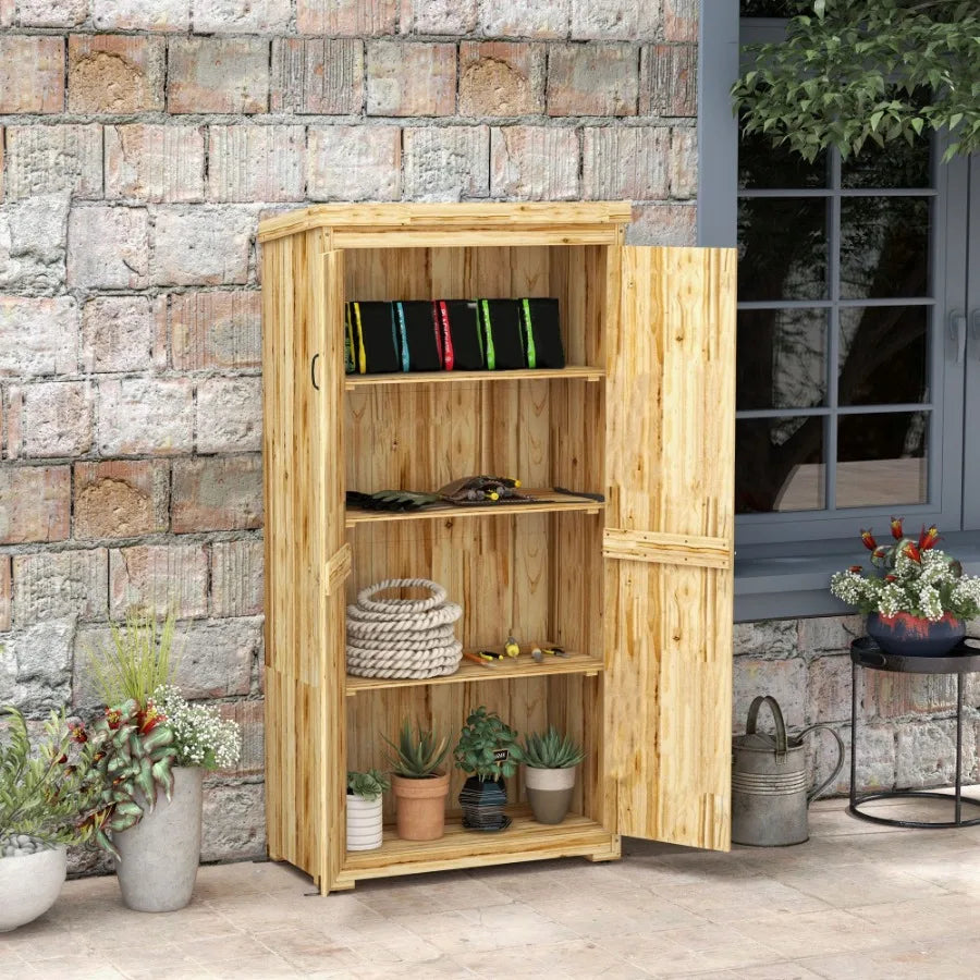 Wooden Garden Shed Outdoor Storage Cabinet with Waterproof