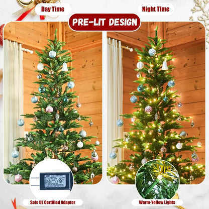 6 FT Pre-Lit Aspen Fir Artificial Christmas Tree