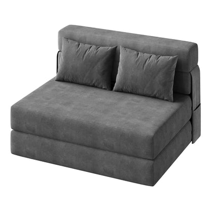 Convertible Folding Sofa Bed Sleeper Chair Bed with Pillow Portable Lazy Floor Sofa Lounger 2 in 1 Pull Out Loveseat Sofa