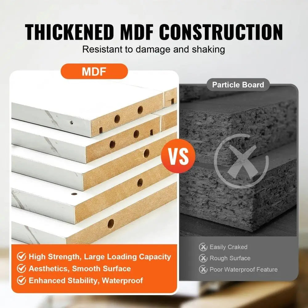 Wall Mounted Salon Storage Unit with Cabinet 3 Shelves