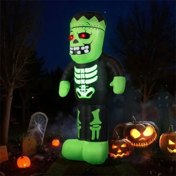 LED-Lit Inflatable Frankenstein Waterproof Outdoor Halloween Decor with Stakes/Ropes