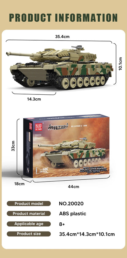 tank toy Technical The APP&RC Leopard 2 Tank Building Block Assembly Tank Brick Set Kids Christmas Gift