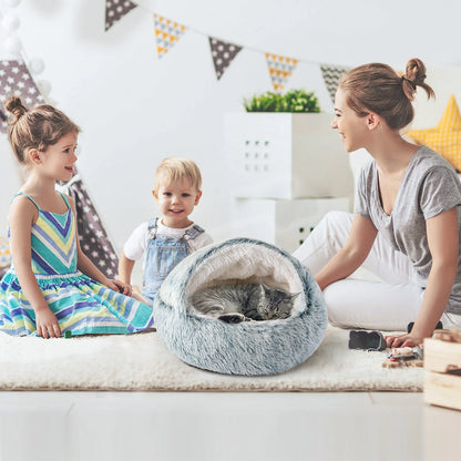 25'' Pet Cat Dog Lovely Cat Beds Nest Soft Comfortable Semi-enclosed Cat Nest Kennel indoor Pet house Supplies for Pet to Rest