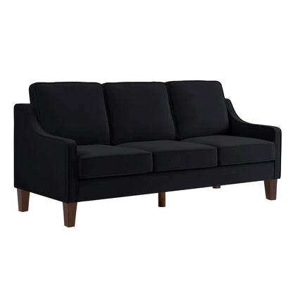 Modern Living Room Triple Recliner Sofa Bedroom Smooth To The Touch Long Lasting Wooden Table Legs Upholstered Velvet Large Sofa