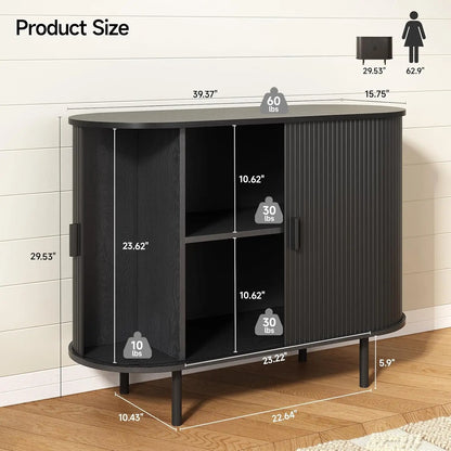 Sideboard Buffet Cabinet with Sliding Door, Storage Cabinet & Adjustable Shelf, Coffee Bar Cabinet Console Table