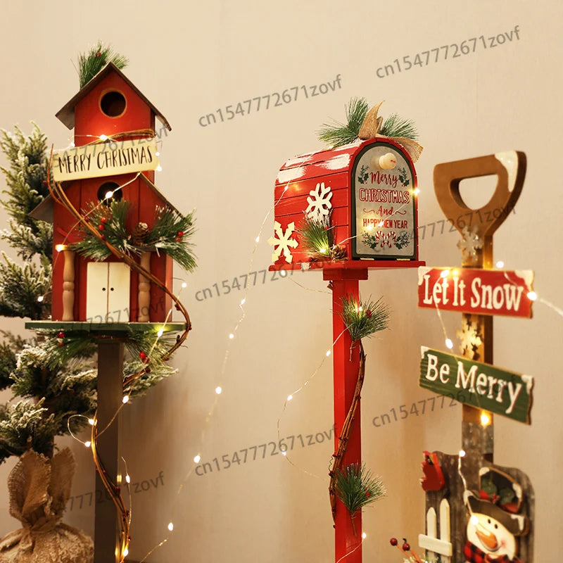 Christmas Decorations Small House Mailbox