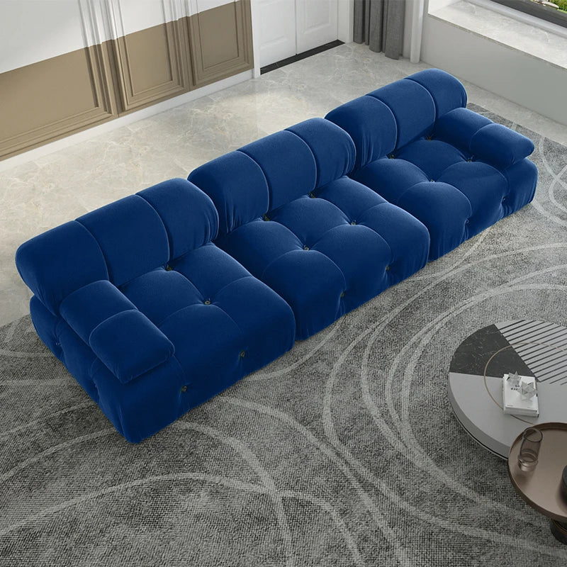Minimalist Modular Sectional Sofas Modern Velvet Convertible Couches 3 Seats Living Room Sofa Sets