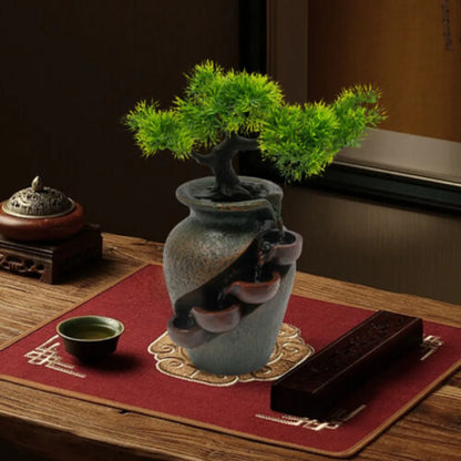 Brown Tabletop Fountain Mini Waterfall for Indoor Spaces