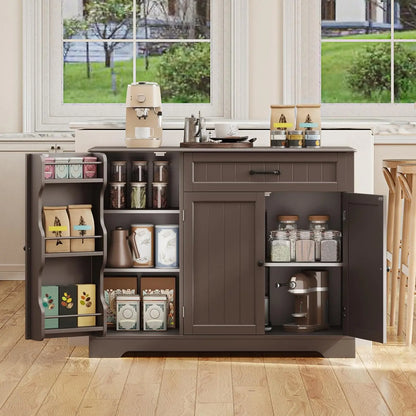 Kitchen Coffee Bar Cabinet with Storage Kitchen Sideboard Buffet Cabinet with Drawers, Short Pantry with Door and, Customized