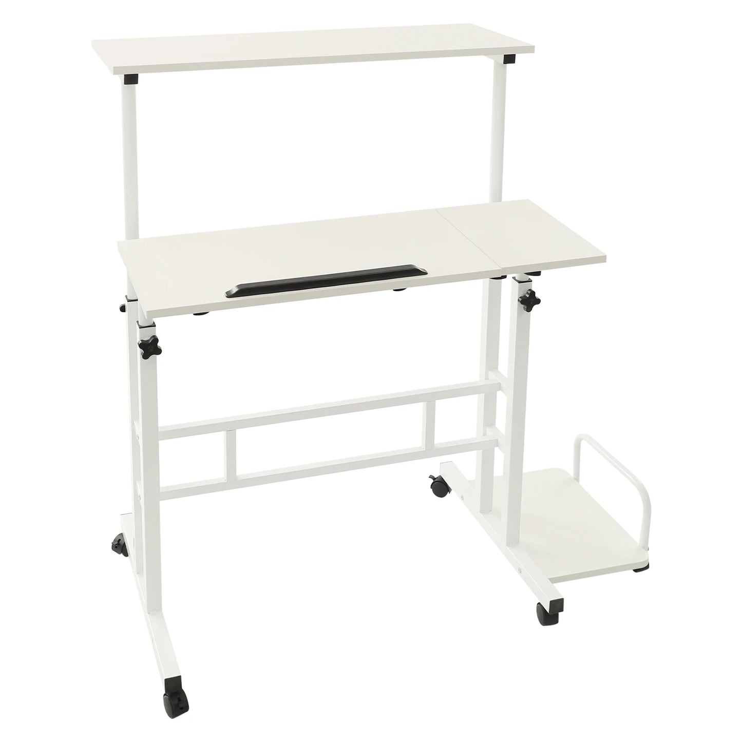 Multi Functional Foldable Desk Modern Computer Desk Adjustable Computer Table with 6 Universal Wheels 20kg Load Capacity