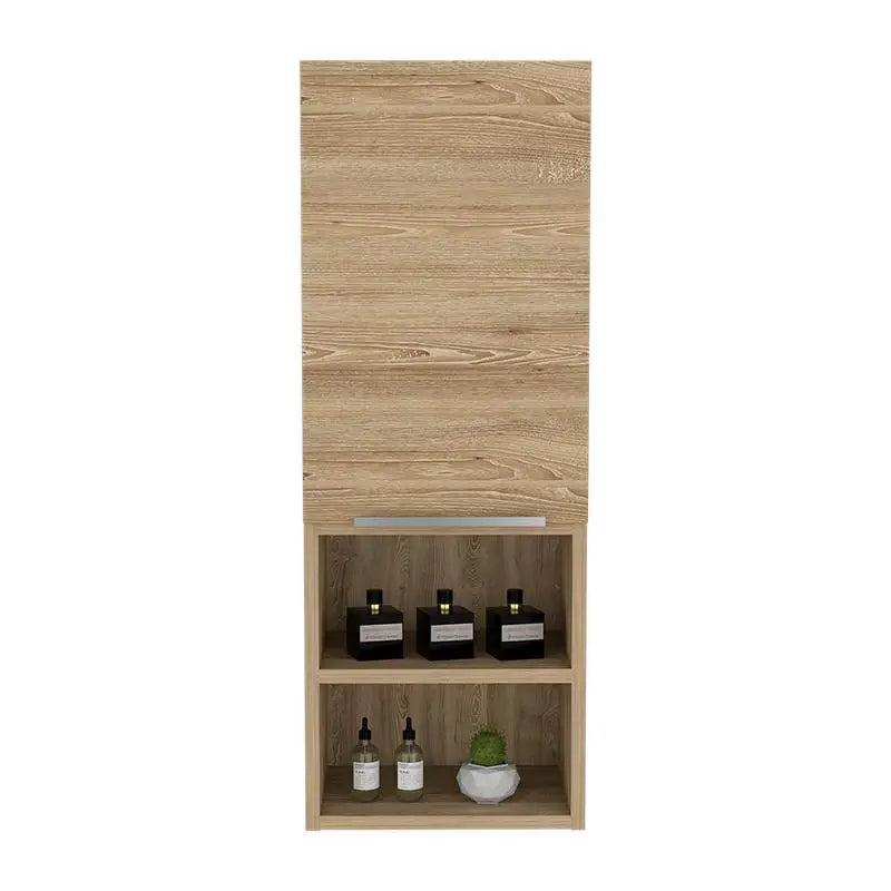 Medicine Cabinet with Two Shelves, Pine Finish, Stylish Storage
