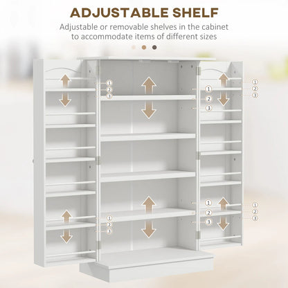 Kitchen Pantry Storage Cabinet W/ 5-tier Shelving 12 Spice Racks