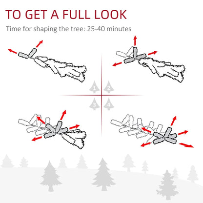 6' Tall Unlit SnowFlocked Slim Artificial Christmas Tree with Realistic Branches