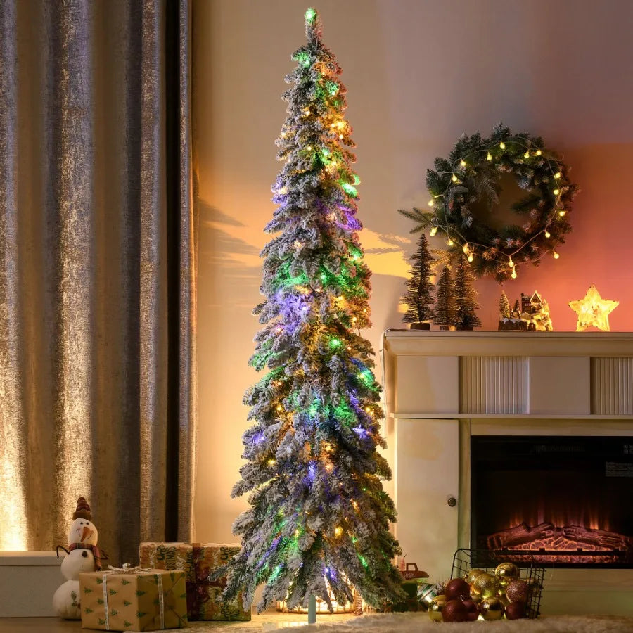 6ft Tall Prelit Pencil Artificial Christmas Tree