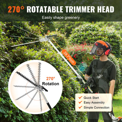 5-in-1 Multi-Functional Trimming Tools Gas Hedge Trimmer Weed Eater String Trimmer Edger Pole Saw Chainsaw Pruner