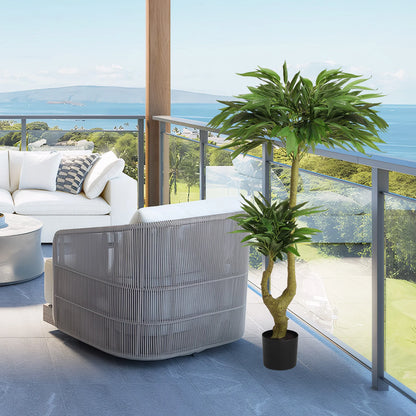 160CM Artificial Tropical Plant, Long Willow Buds Artificial Tree With Planter