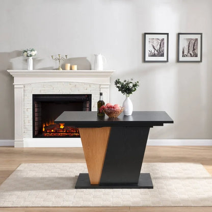 61.81 46.46 inch Extendable Dining Table with Built-in Storage Modern Wooden Table