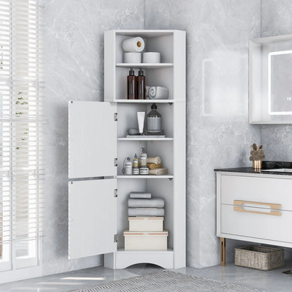 Corner, Freestanding Storage Cabinet Adjustable Shelves,