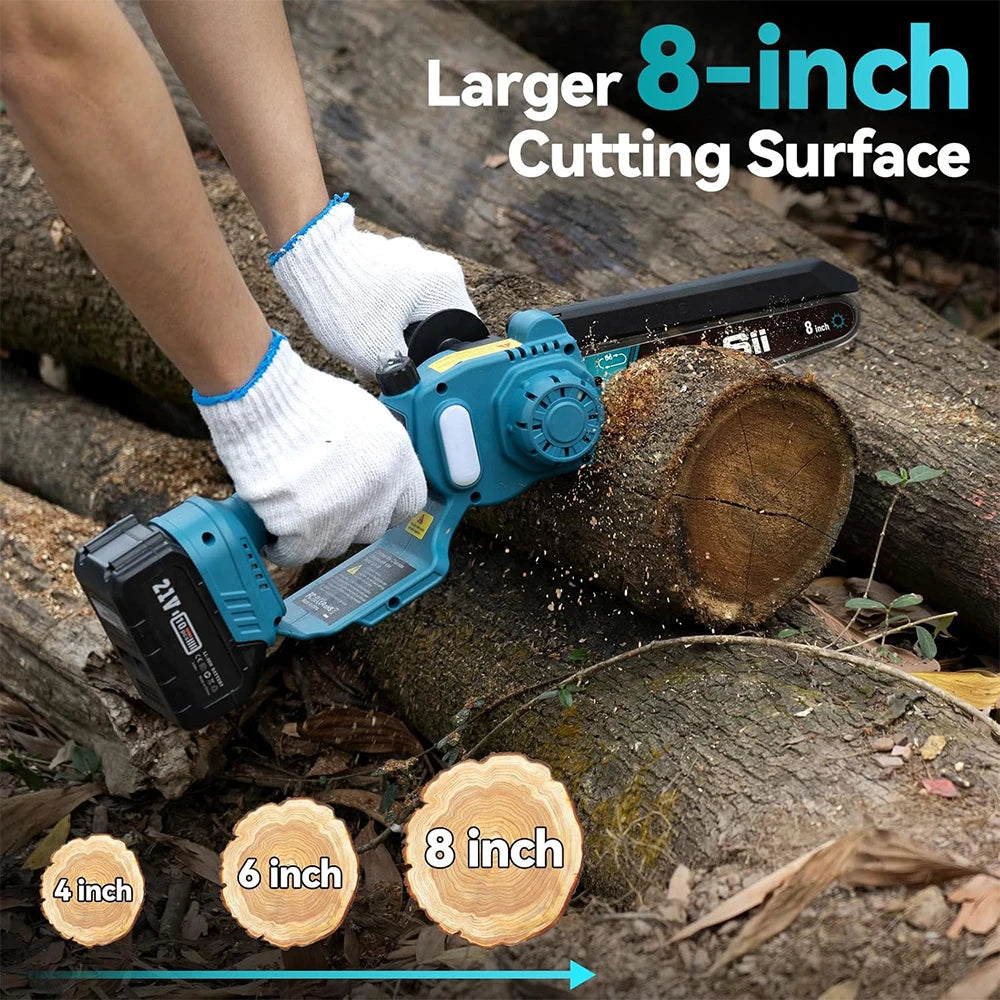 2-in-1 Cordless 8'' Electric Chainsaw with 3M Extension Pole
