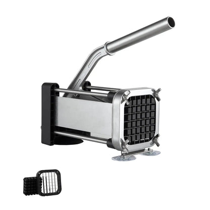 Potato Dicer, French Fries Maker with 1/2 Inch Durable Stainless Steel Knife, Manual Vegetable Chopper with Suction Cup