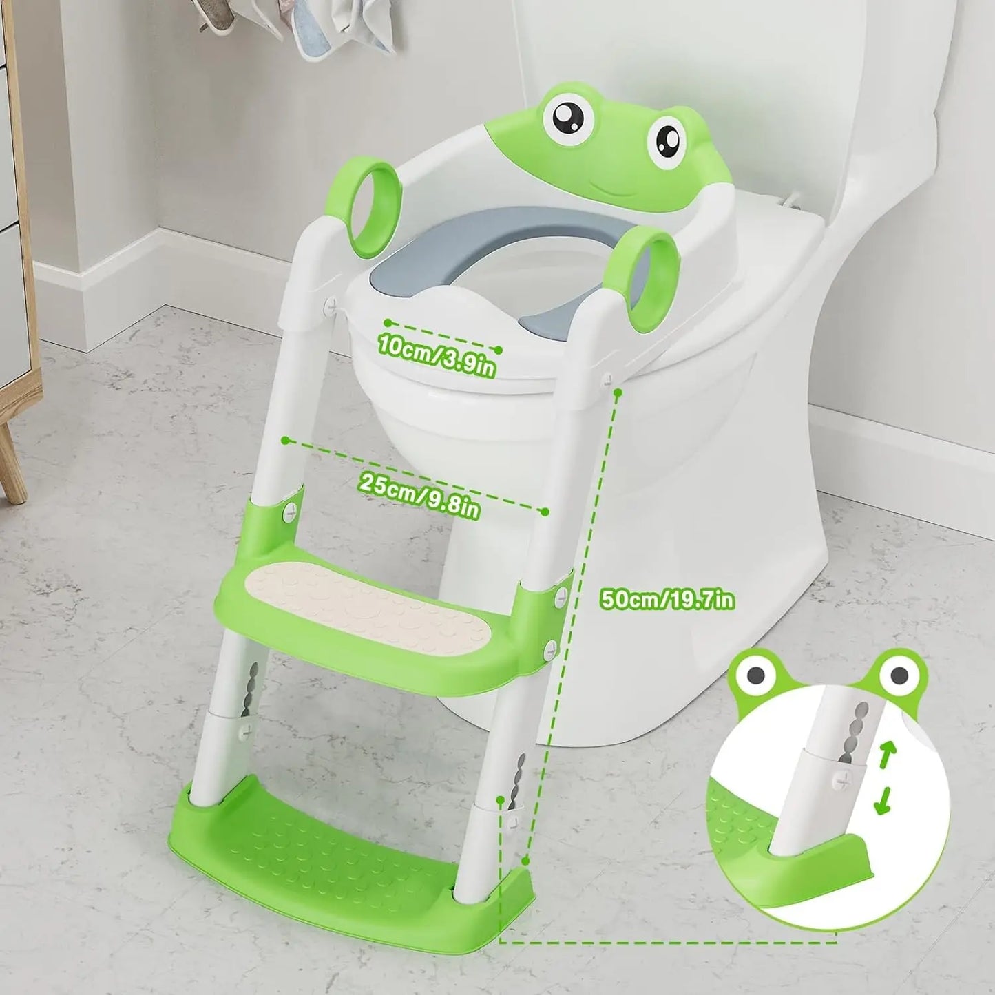 Potty Training Seat with Adjustable Height Step  Toilet Trainer for Girls Boys