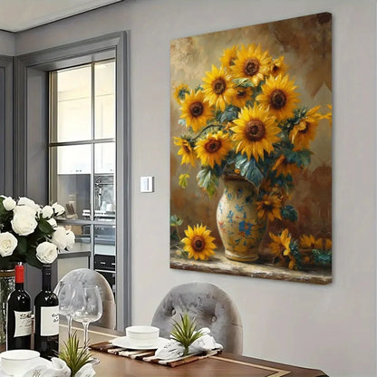 An Art Deco sunflower canvas print -