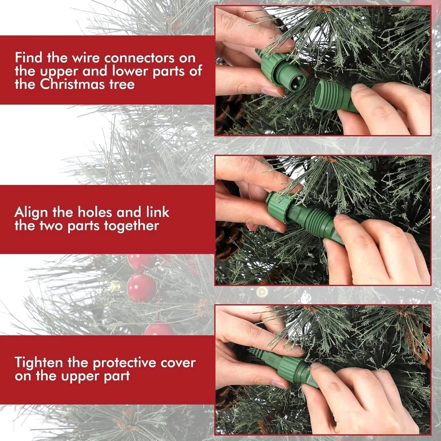 4.5ft Pre-lit Artificial Christmas Tree, Snow Flocked Pine Tree