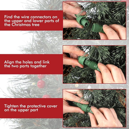 4.5ft Pre-lit Artificial Christmas Tree, Snow Flocked Pine Tree