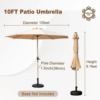 10FT Patio Outdoor Table Umbrella