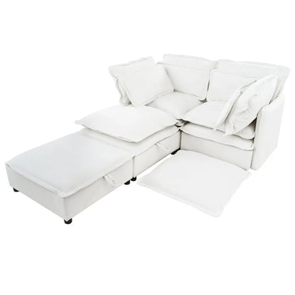 U_Style DoubleLayer Cushion Modular Sofa Freely Combinable 4Seater with Storage Function Includes 4 Soft Cushions Perfect for L