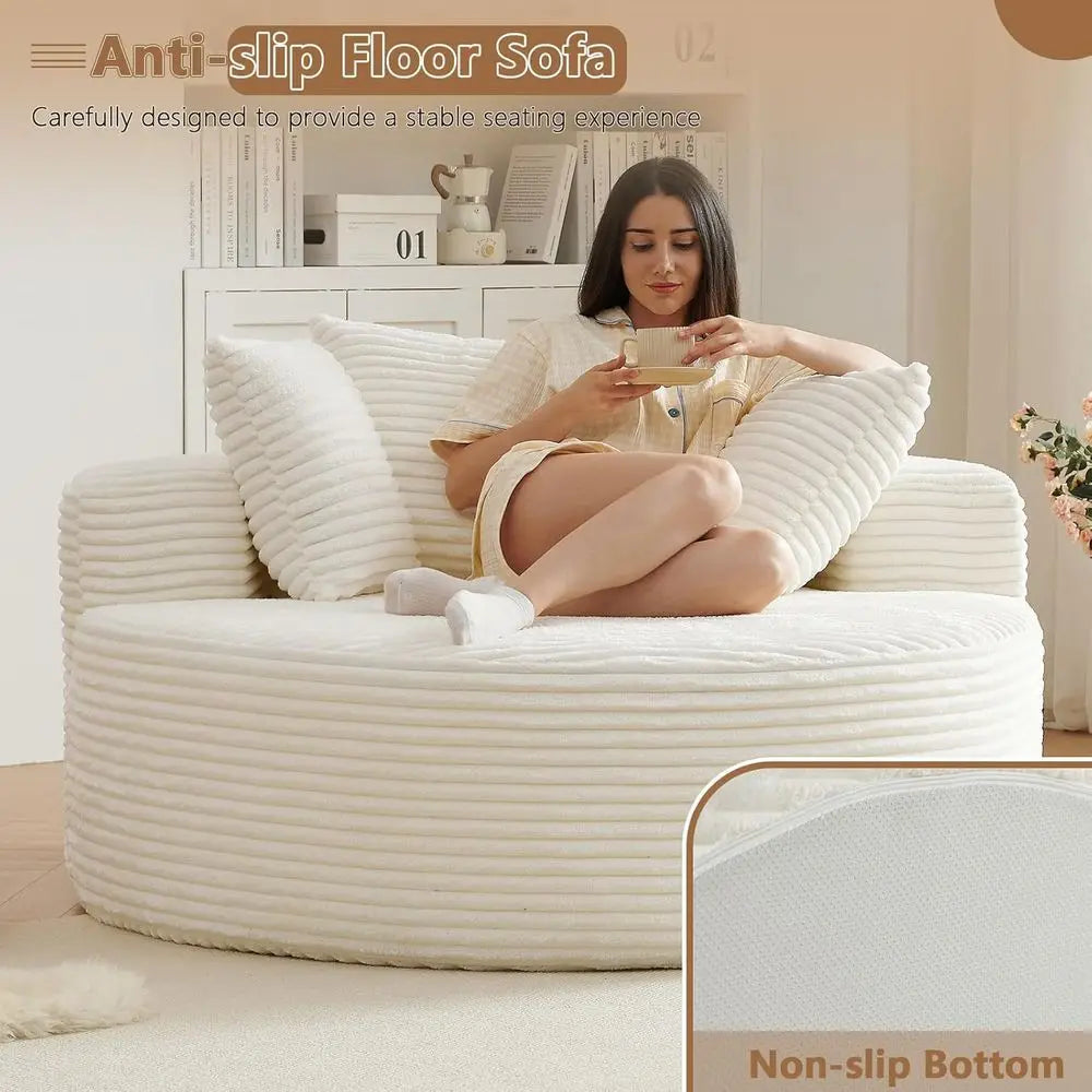 Oversized Round Chair Lounge Chaise Deep Seat