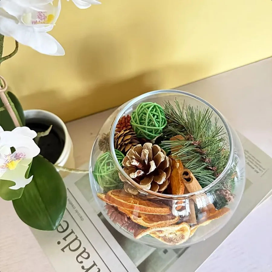 Qingbei Rina Christmas Potpourri BagsCinnamon Apple Pine Scented Potpourri Bowl Filler Winter Holiday Decorative Dried Flowers