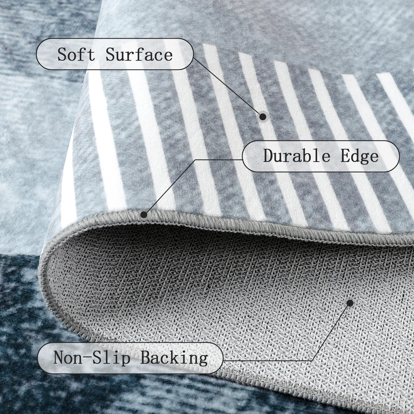 Area Rugs for Living Room, Machine Washable Vintage Rug,