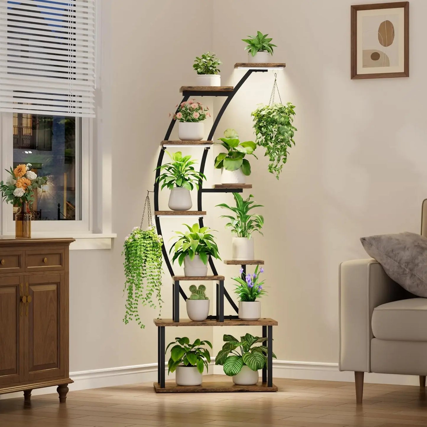 Plant Stand Indoor with Grow Lights