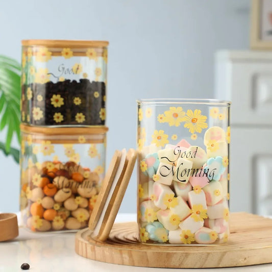 3 Pcs Glass Storage Cans