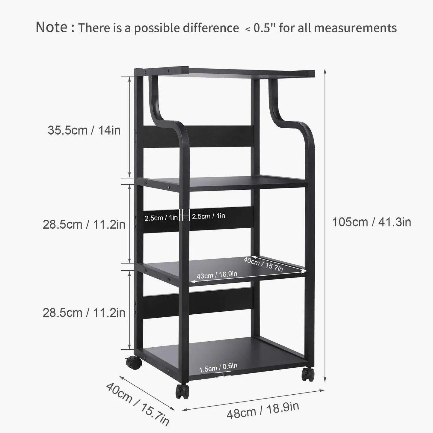 Homfa Mobile Printer Stand Scaner Rolling Cart Home Office Storage Organizer Rack Desk Organizers