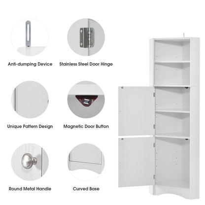 Corner, Freestanding Storage Cabinet Adjustable Shelves,