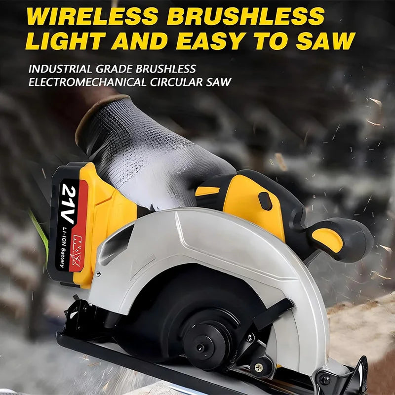Cordless Circular Saw 7-1/4 Inch Brushless Power Circular Saws, 0-50 Degree Bevel Capability