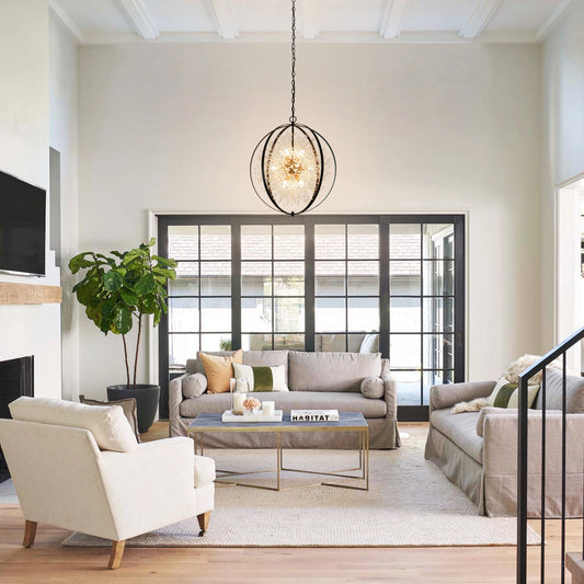 Crystal Chandelier 12-Light Dimmable Sputnik Light Fixtures Dandelion Chandelier Globe Chandelier for Dining Room Bedroom