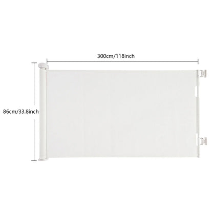 White/Black Iron Pet Fence 40-300cm Adjustable 84cm Height 10-40lbs Small Medium Dogs Indoor Safety Gate