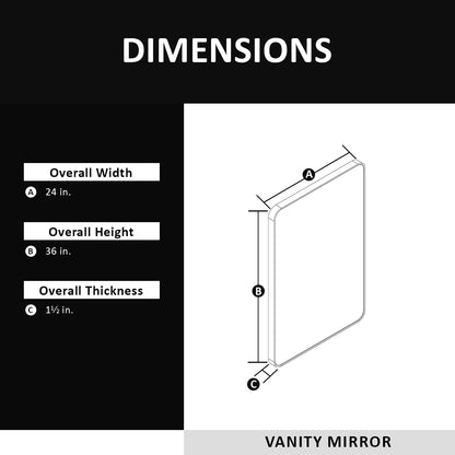 Aluminum Framed Matte Black Rectangle Bathroom Wall Mirror