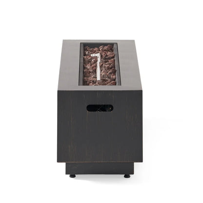 40" Outdoor 50,000 BTU Rectangular Iron Propane Fire Pit