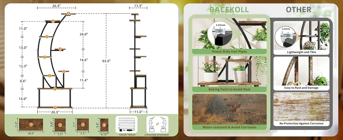 Plant Stand Indoor with Grow Lights