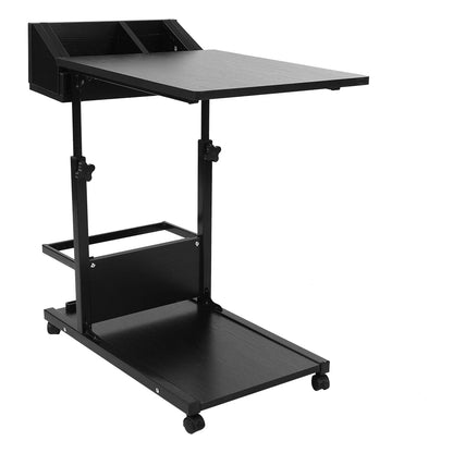 Portable Multifunctional Removable Laptop Desk with Wheels Drawer Bed Sofa Books Snack Laptop Desk Removable Laptop Desk