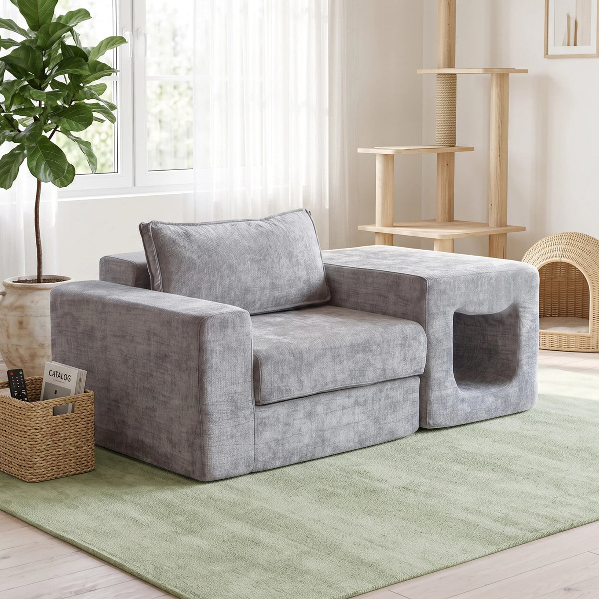 Modular Sofa Built‑in Pet Cave Pet‑Friendly Couch