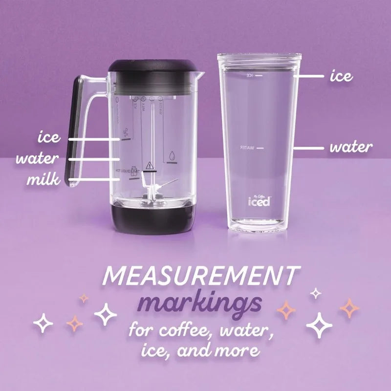 Mr. Coffee 3-in-1 Single-Serve Iced and Hot Coffee/Tea Maker with Blender with Reusable Filter, Scoop, 2 Tumblers, Straws, Black